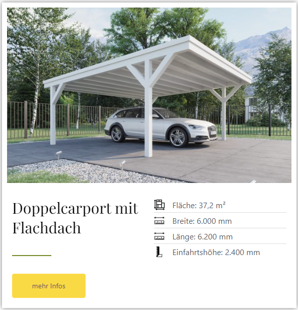 Carport Holz - Doppelcarport mit Flachdach produkt