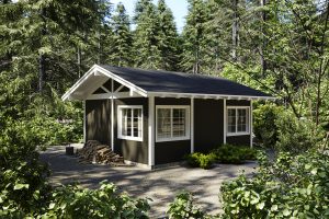 Holzhaus mit Mini Elementen 32 Rückansicht
