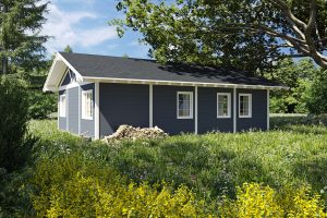 Holzhaus mit Mini Elementen 82 Rückansicht